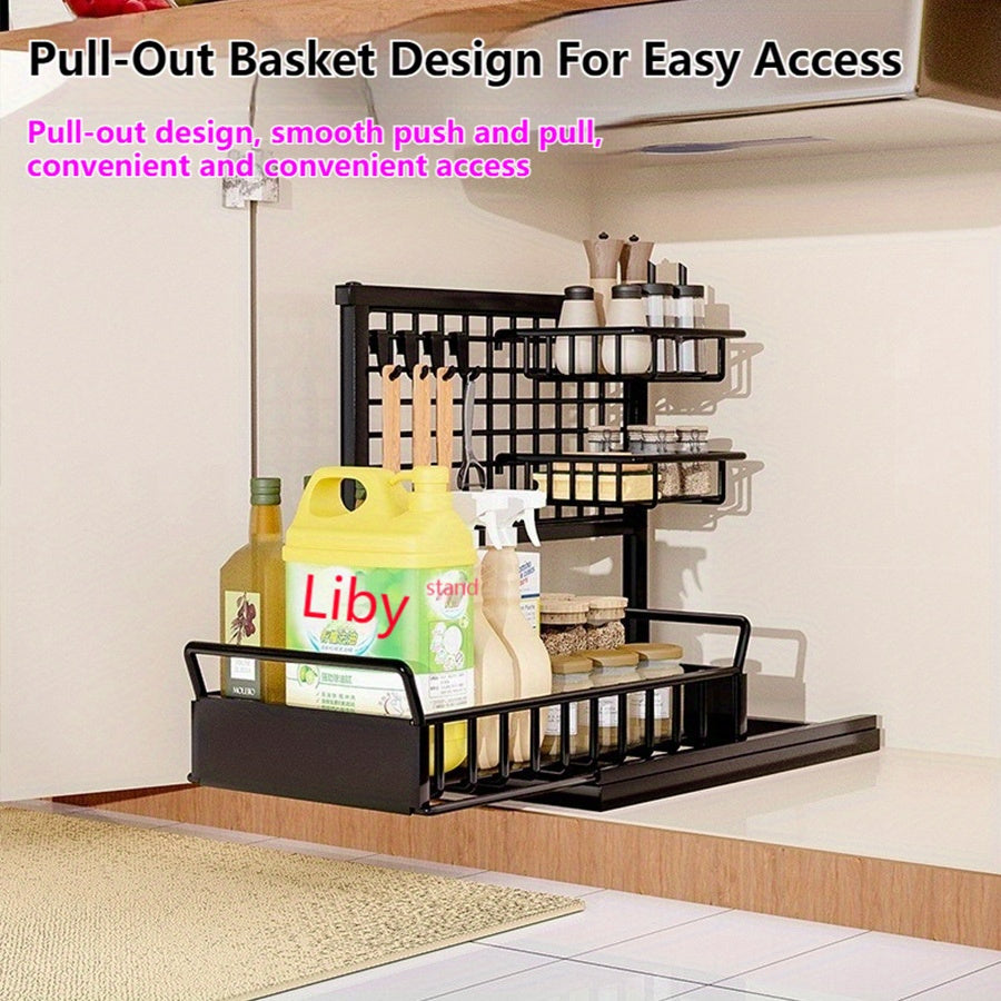 Iron Dish Rack Kitchen Rack Multifunctional Rack Seasoning Dish Cabinet