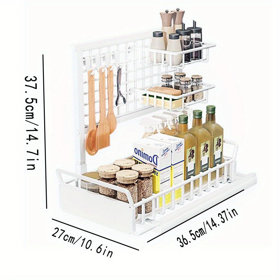 Iron Dish Rack Kitchen Rack Multifunctional Rack Seasoning Dish Cabinet
