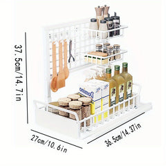 Iron Dish Rack Kitchen Rack Multifunctional Rack Seasoning Dish Cabinet