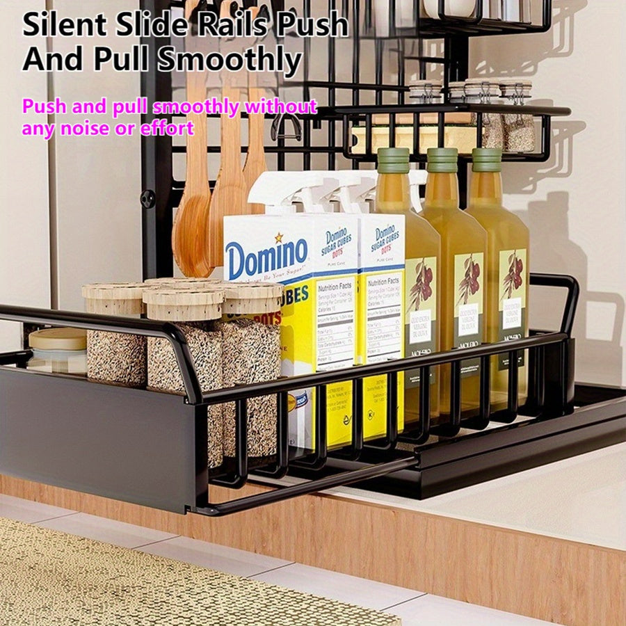 Iron Dish Rack Kitchen Rack Multifunctional Rack Seasoning Dish Cabinet
