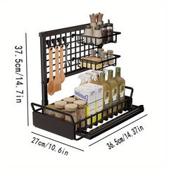 Iron Dish Rack Kitchen Rack Multifunctional Rack Seasoning Dish Cabinet