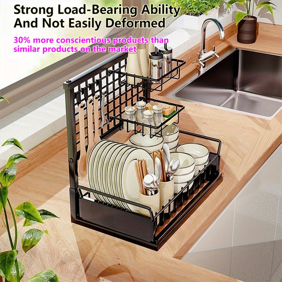 Iron Dish Rack Kitchen Rack Multifunctional Rack Seasoning Dish Cabinet