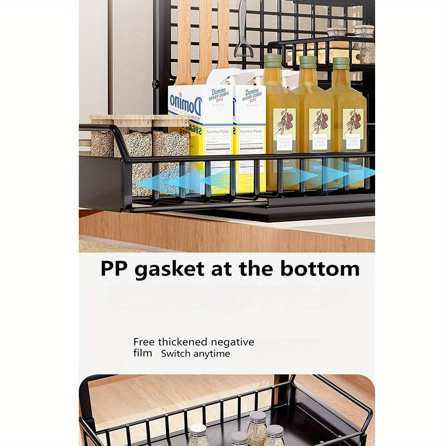 Iron Dish Rack Kitchen Rack Multifunctional Rack Seasoning Dish Cabinet