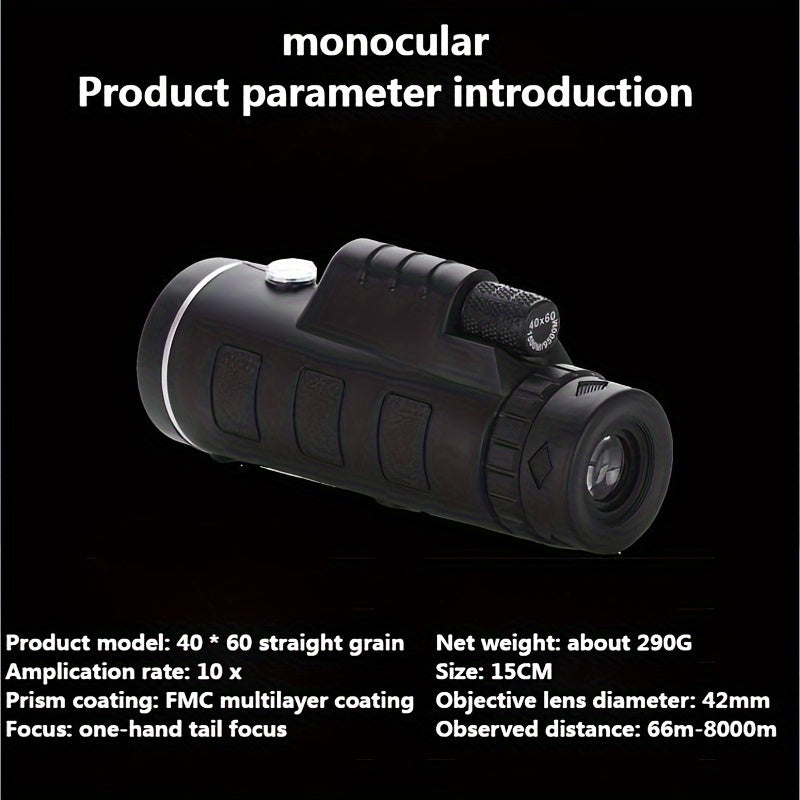 High Power Monocular Telescope for Long Distance Viewing
