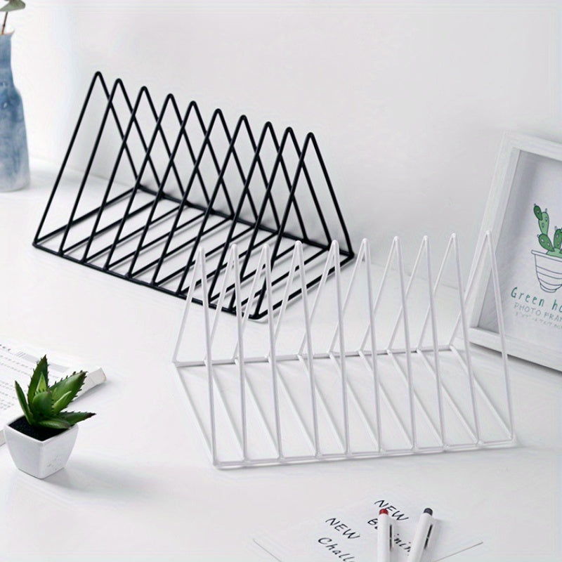 Small Bookshelf Triangle Rack Iron Storage Fresh Wind Small Magazine Book Storag