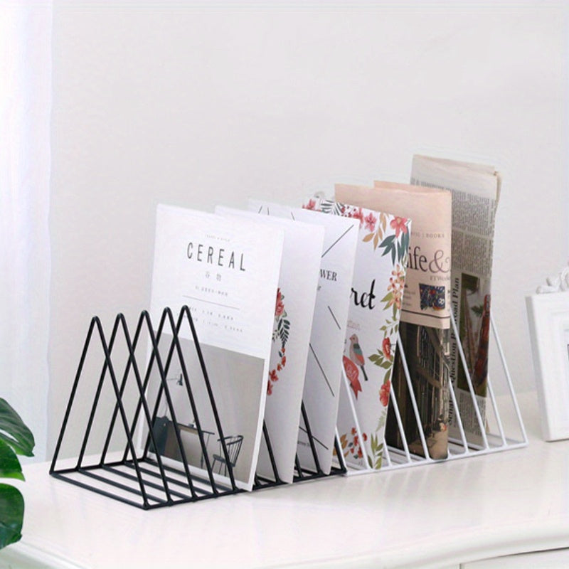 Small Bookshelf Triangle Rack Iron Storage Fresh Wind Small Magazine Book Storag
