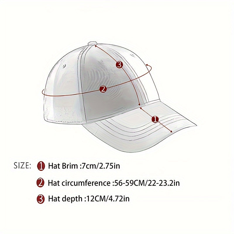 Casual Washed Letter Baseball Cap Sun Cap Outdoor Fishing Hiking Camping