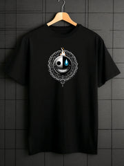 Men's Stylish Smiling Face Pattern Shirt Casual Breathable Tee Top