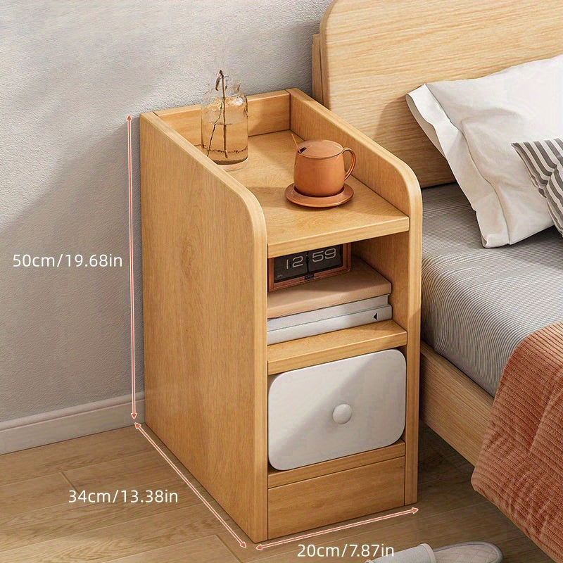 Small Narrow Bedside Table Mini Modern Cabinet Bedroom Storage