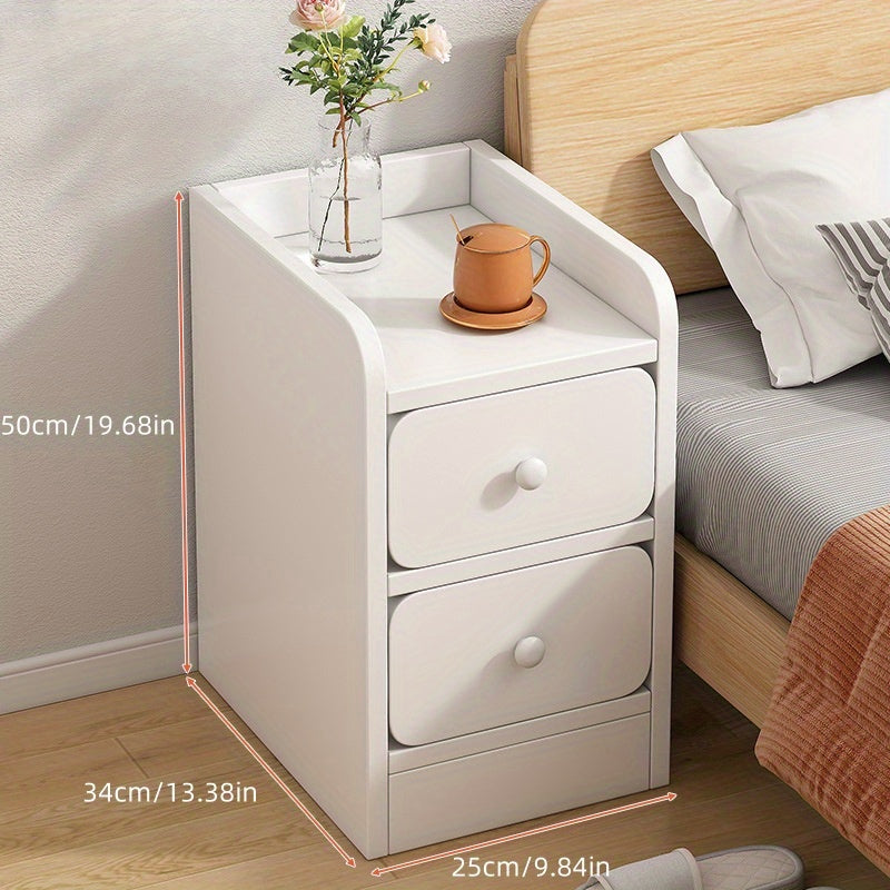 1pc Ultra Narrow Bedside Table Small Size Cabinet Mini Modern Storage Table