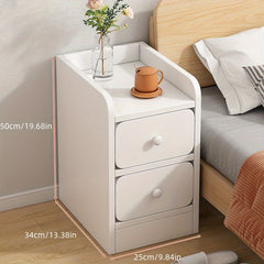 1pc Ultra Narrow Bedside Table Small Size Cabinet Mini Modern Storage Table