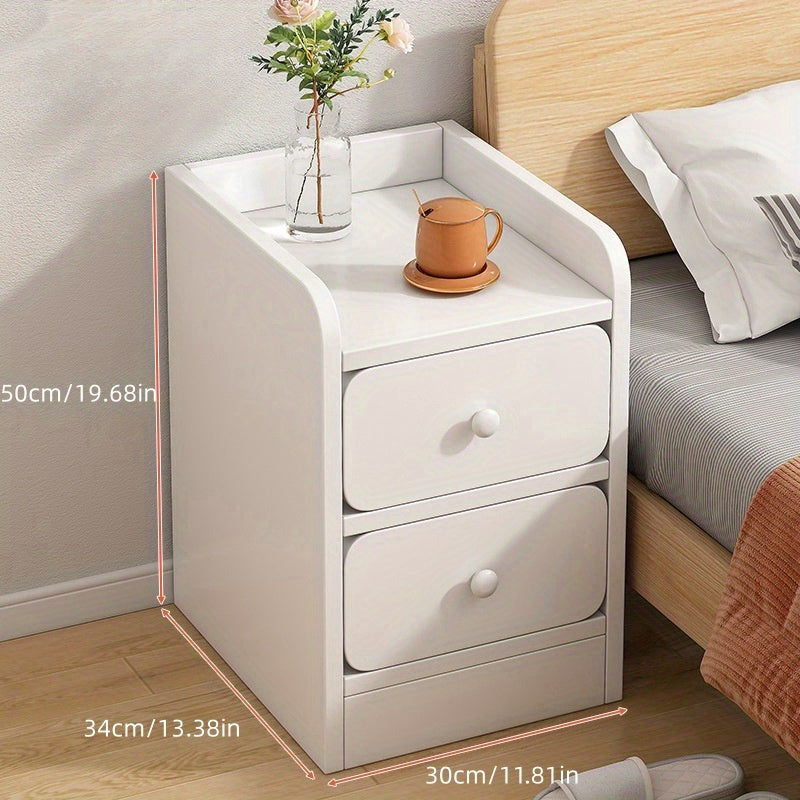 1pc Ultra Narrow Bedside Table Small Size Cabinet Mini Modern Storage Table