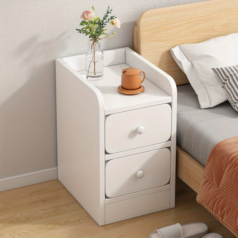 1pc Ultra Narrow Bedside Table Small Size Cabinet Mini Modern Storage Table
