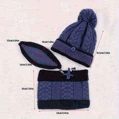 Kids Warm Hat Scarf Mask Set, Winter Ear Protection