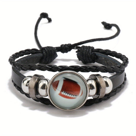 Custom Football Rugby Team Fans Hand Rope Bracelet