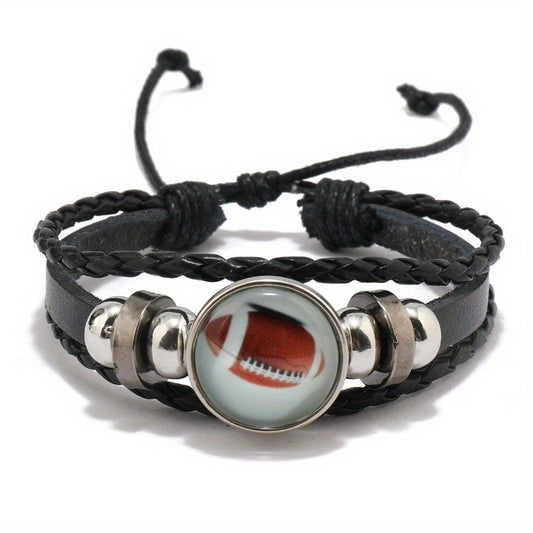Custom Football Rugby Team Fans Hand Rope Bracelet