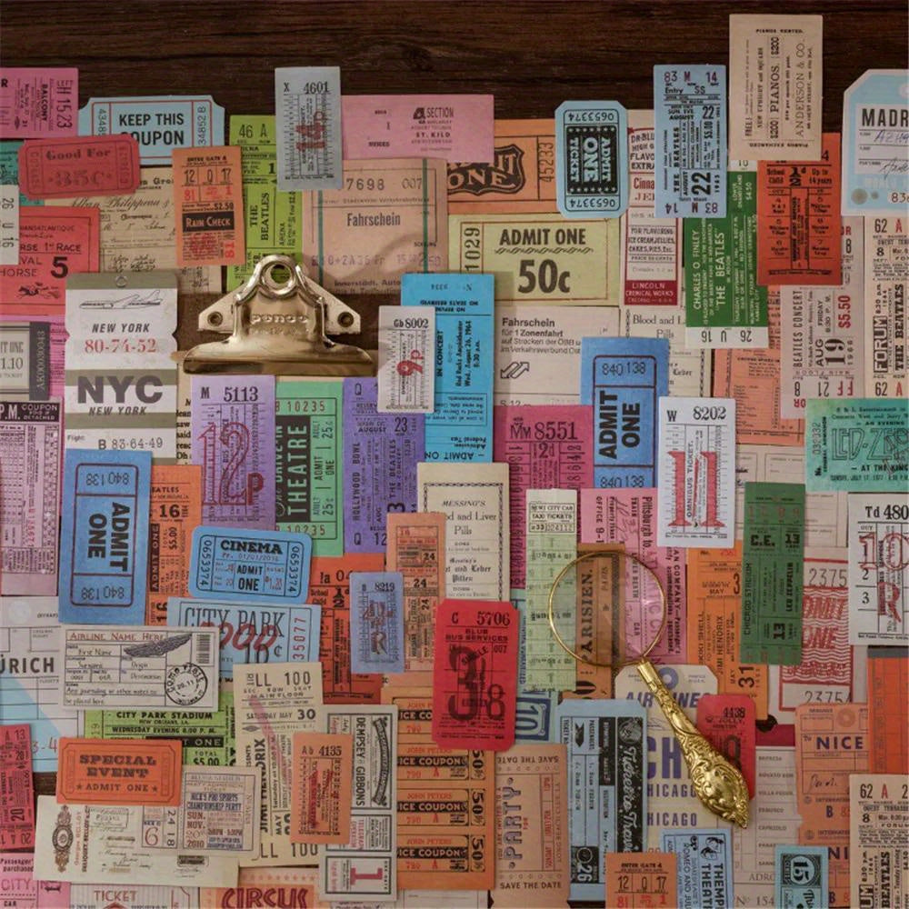 40pcs Vintage English Alphabet Stickers for Crafts and DIY Stationery