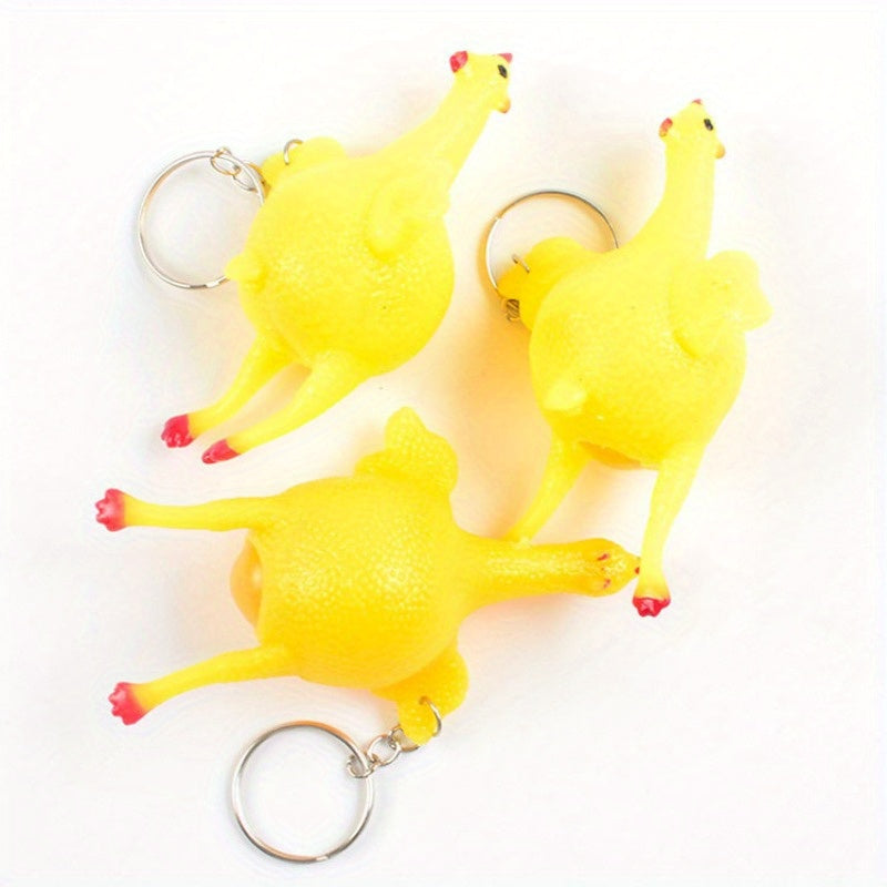 2pcs Laying Hen Keychain Chicken Doll Key Chain Bag Pendant