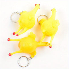 2pcs Laying Hen Keychain Chicken Doll Key Chain Bag Pendant