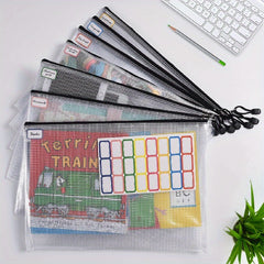 12pcs Waterproof Zip File Bags B4 Size Document Organizer