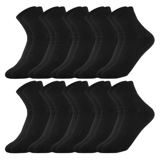 10 Pairs Men's Thin Breathable Mid Calf Business Socks