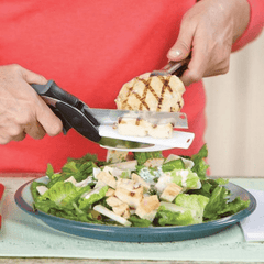 2 In 1 Food Cutter Kitchen Scissors Salad Chopper Vegetable Cutter