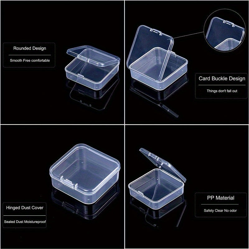 Small Transparent Plastic Storage Box with Lid for Jewelry Beads