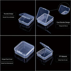 Small Transparent Plastic Storage Box with Lid for Jewelry Beads