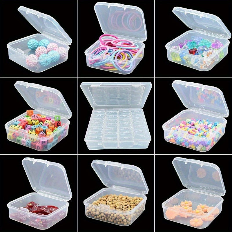 Small Transparent Plastic Storage Box with Lid for Jewelry Beads