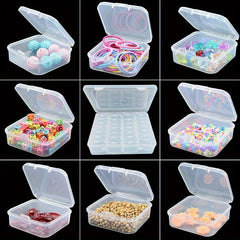 Small Transparent Plastic Storage Box with Lid for Jewelry Beads