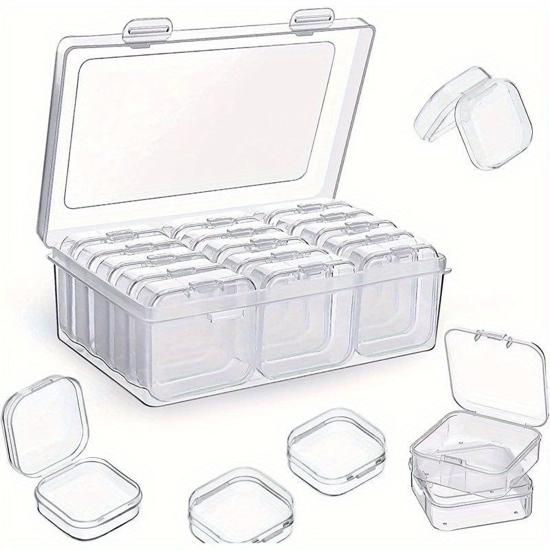 Small Transparent Plastic Storage Box with Lid for Jewelry Beads