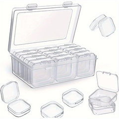 Small Transparent Plastic Storage Box with Lid for Jewelry Beads