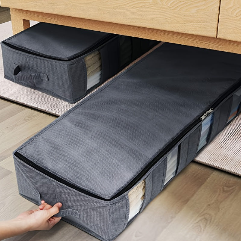 Foldable Under Bed Storage Bag Clear Window Dustproof Non-woven Fabric