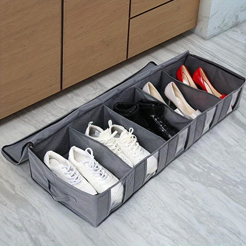 Foldable Under Bed Storage Bag Clear Window Dustproof Non-woven Fabric