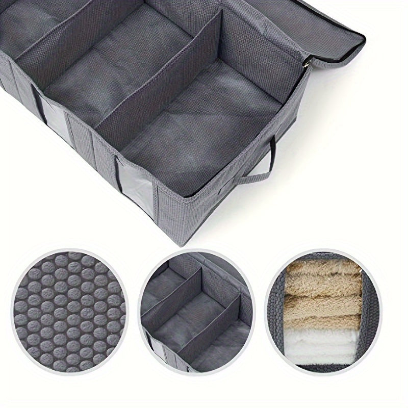 Foldable Under Bed Storage Bag Clear Window Dustproof Non-woven Fabric