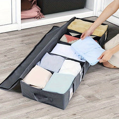 Foldable Under Bed Storage Bag Clear Window Dustproof Non-woven Fabric