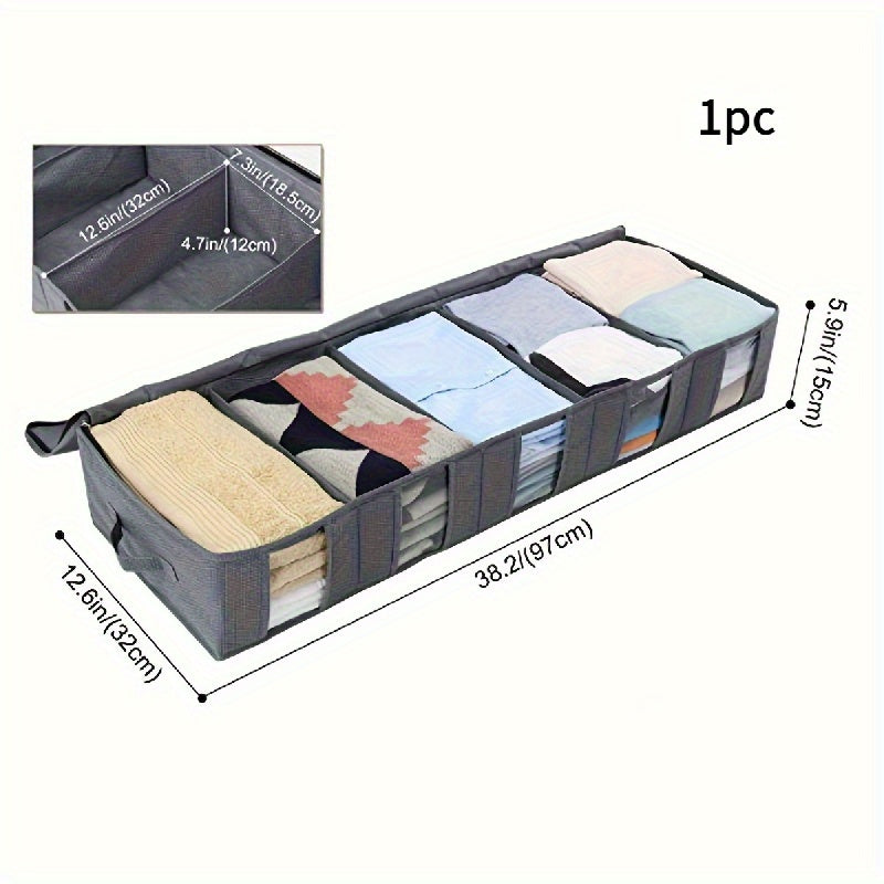 Foldable Under Bed Storage Bag Clear Window Dustproof Non-woven Fabric