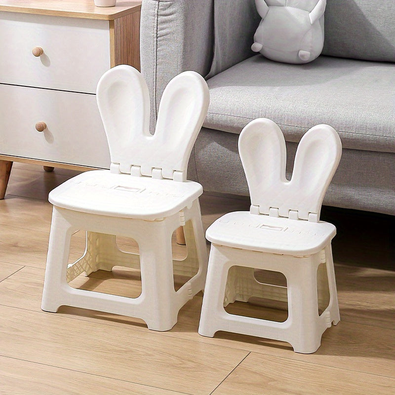 1pc Cartoon Backrest Chair Plastic Folding Outdoor Creative Stool