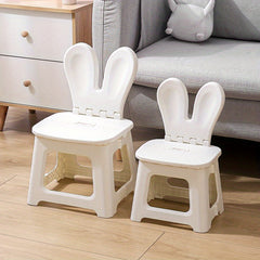 1pc Cartoon Backrest Chair Plastic Folding Outdoor Creative Stool