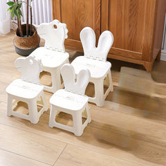1pc Cartoon Backrest Chair Plastic Folding Outdoor Creative Stool