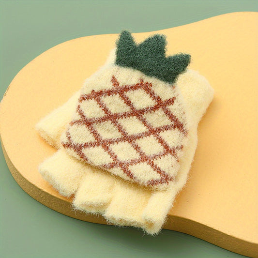 Kids' Warm Half Finger Gloves for Autumn & Winter