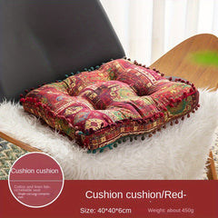 Ethnic Style Square Cushion for Home Bedroom Balcony Mat