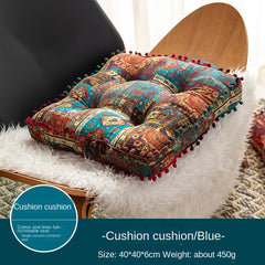 Ethnic Style Square Cushion for Home Bedroom Balcony Mat