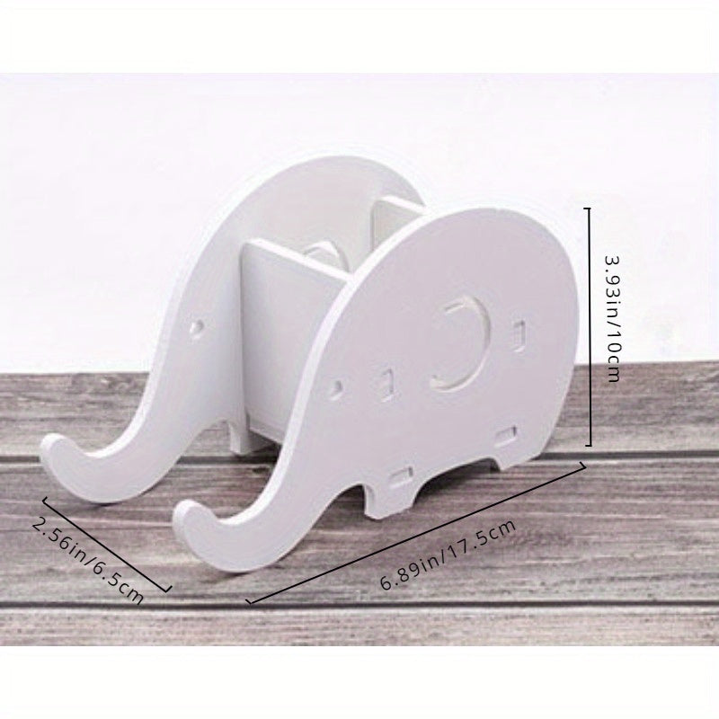 Cute Elephant Desktop Pen Holder with Phone Storage Box