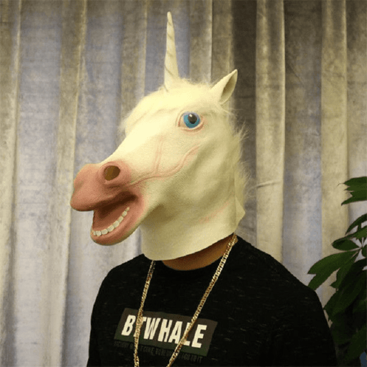 Funny Horse Head Mask Halloween Props Cosplay Animal Headgear