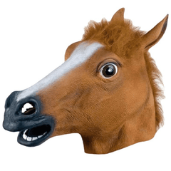 Funny Horse Head Mask Halloween Props Cosplay Animal Headgear
