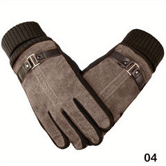 Men's Leather Anti-Slip Winter Cycling Gloves
