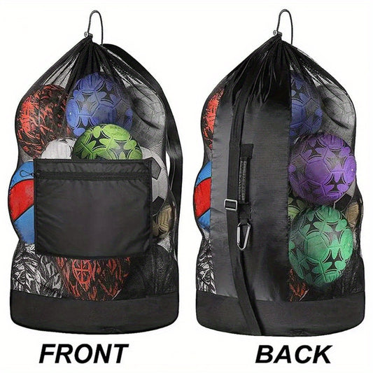 Drawstring Sports Ball Bag Football Mesh Basketball Backpack