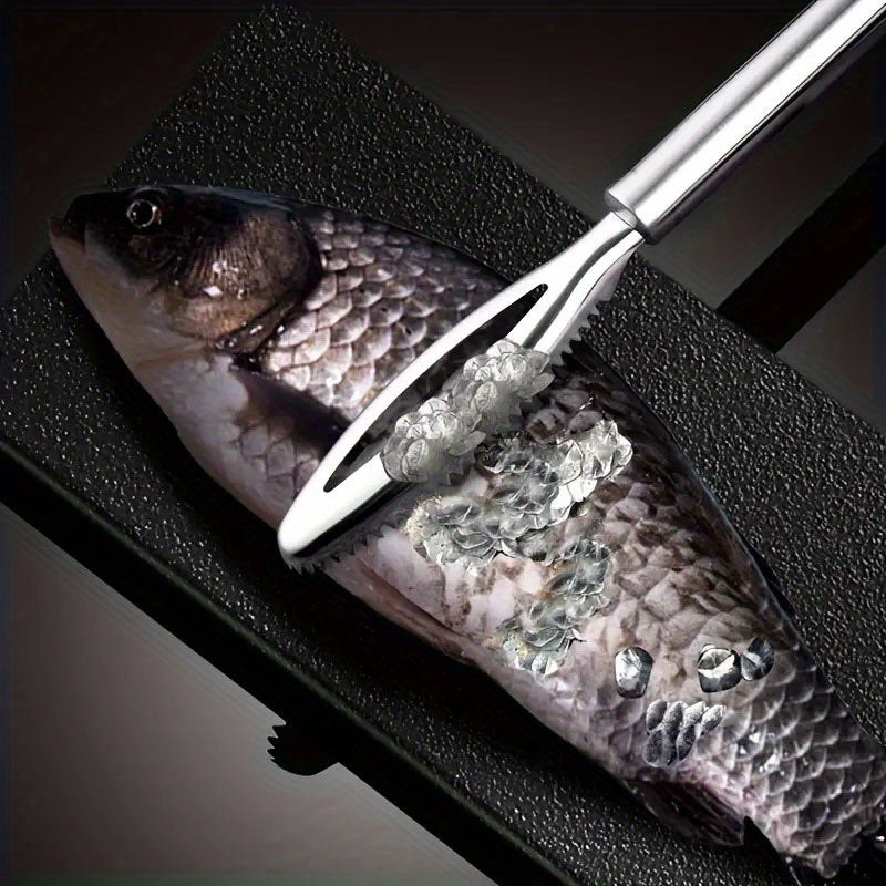 2pcs Stainless Steel Fish Scale Scrapers Removal Brushes
