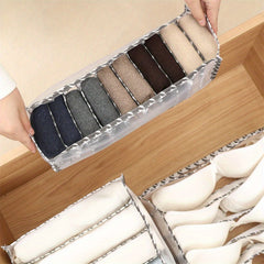 Grid Underwear Drawer Storage Box - Space Saving Organizer